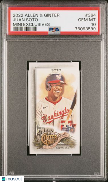2022 Topps Allen & Ginter Juan Soto #364 Mini Exclusives PSA 10