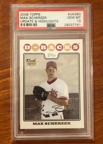 2008 Topps Update Max Scherzer RC #UH280 PSA 10 GEM MINT