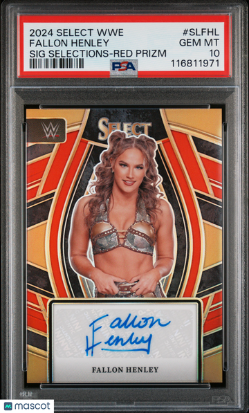 2024 Panini Select WWE Signature Selections Fallon Henley #SLFHL Red Prizm /99 PSA 10