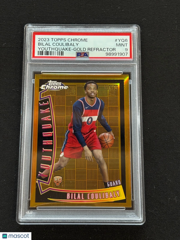 2023 Topps Chrome Bilal Coulibaly #YQ6 Gold Refractor Rookie PSA 9