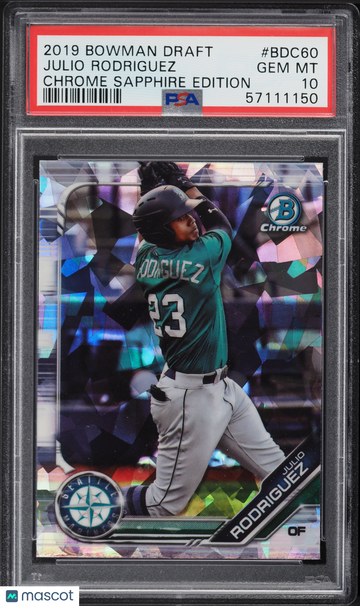 2019 Bowman Draft Chrome Sapphire Edition Julio Rodriguez #BDC60 PSA 10