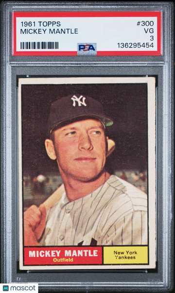 1961 Topps Mickey Mantle #300 PSA 3