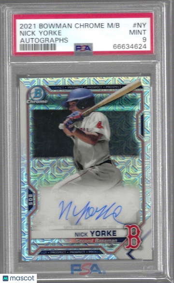 2021 Bowman Chrome Mega Box Autographs Nick Yorke #NY PSA 9