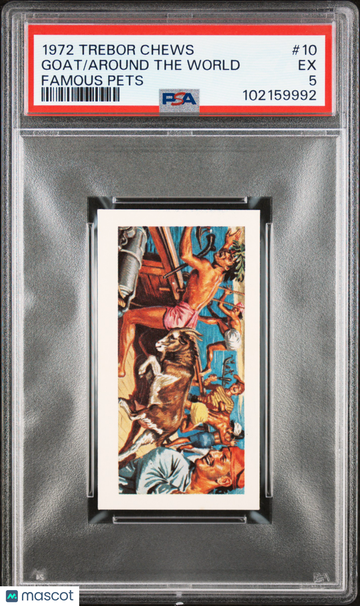1972 Trebor Chews Famous Pets Around The World Goat #10 PSA 5