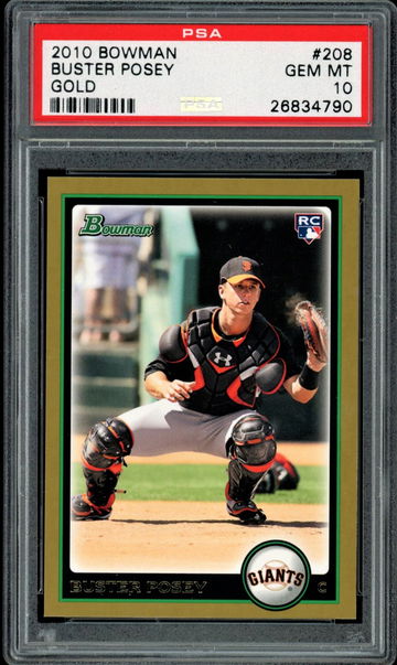 2010 Bowman #208 Buster Posey Gold RC  PSA 10  Giants