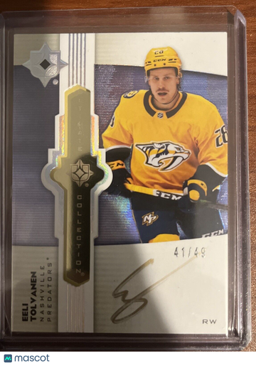 2022-23 Upper Deck Ultimate Collection Eeli Tolvanen Gold Autograph