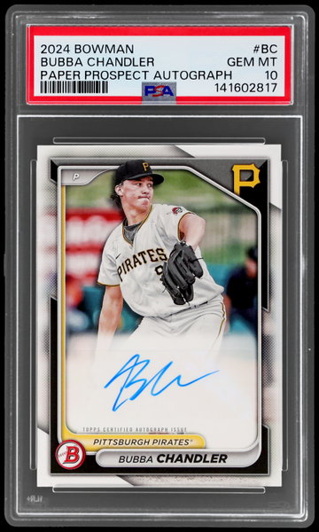 2024 Bowman Bubba Chandler Paper Prospect Autograph PSA 10
