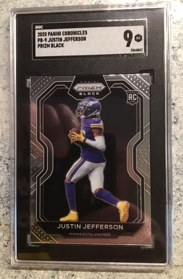 2020 Panini Chronicles PB-9 Justin Jefferson Prizm Black SGC 9 Mint