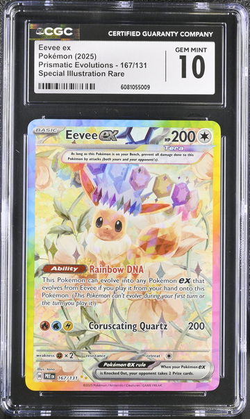 2025 Pokémon Prismatic Evolutions SIR Eevee #167/131 Tera EX CGC 10