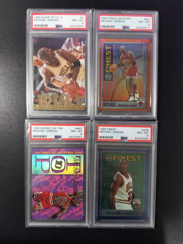 1995 Michael Jordan 4 cards Lots / PSA 8 