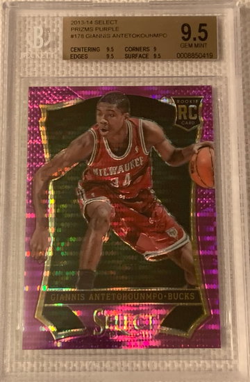 Giannis Antetokounmpo 2013-14 BGS 9.5 Select Purple Prizm #178 SN: 1/99