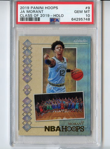 PSA 10 Rookie Ja Morant Class of 2019 Holo Prizm Silver Hoops #9 RC ROY