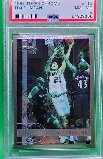 1997 Topps Chrome Tim Duncan #115 PSA 8