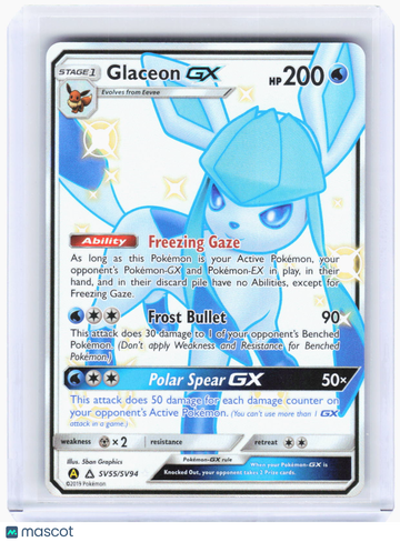 Hidden Fates: Shiny Vault Glaceon GX Foil Shiny Holo Rare #SV55/SV94