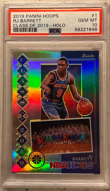 2019 panini hoops rj Barrett class of 2019 holo Prizm psa 10