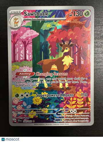 2024 Temporal Forces Sawsbuck Holo Secret Rare #166/162
