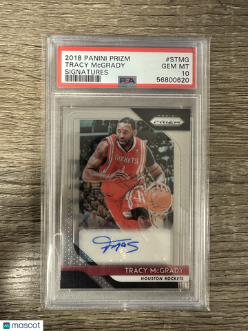2018 Panini Prizm Signatures Tracy Mcgrady #STMG PSA 10