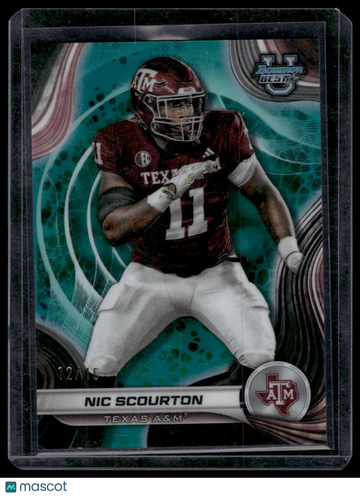 2024 Bowman University Best Nic Scourton #59 Teal Refractor SN