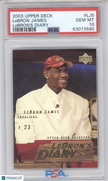 2003 Upper Deck Lebron's Diary LeBron James #LJ5 PSA 10