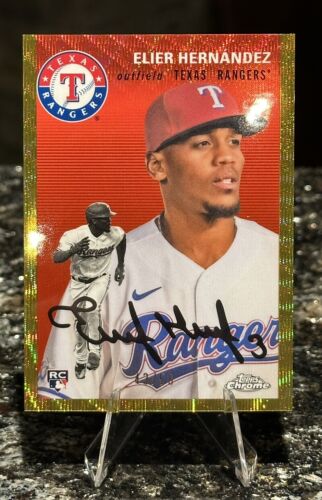 2023 Topps Chrome Platinum ELIER HERNANDEZ RC Gold Wave #/50 Texas Rangers
