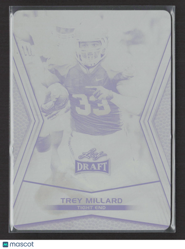 2014 Leaf Draft Football Retail Trey Millard #61 Black Printing Plate Printing Plate