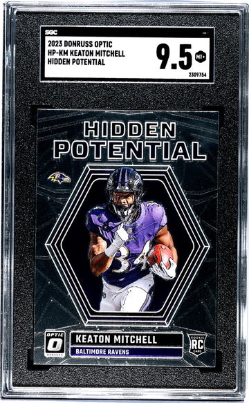 2023 Donruss Optic Hidden Potential Keaton Mitchell #HP-KM RC SGC 9.5