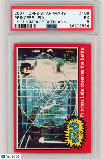 2007 Topps Star Wars 1977 Vintage 30th Anniversary Stamped Card Princess Leia.. . #108 PSA 5