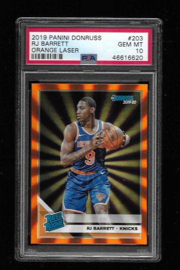 2019 DONRUSS RJ BARRETT ORANGE LASER