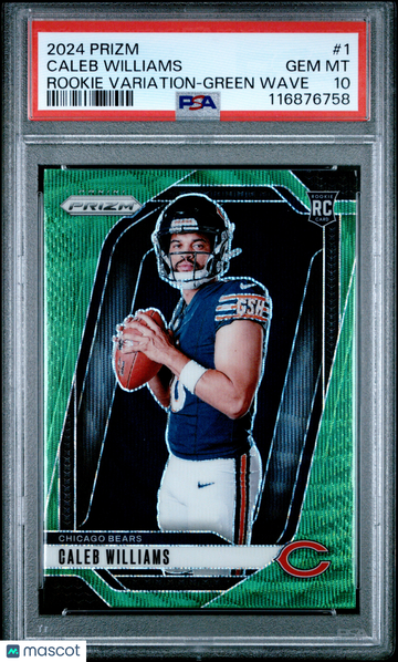 2024 Panini Prizm Rookie Variation Caleb Williams #1 Green Wave PSA 10