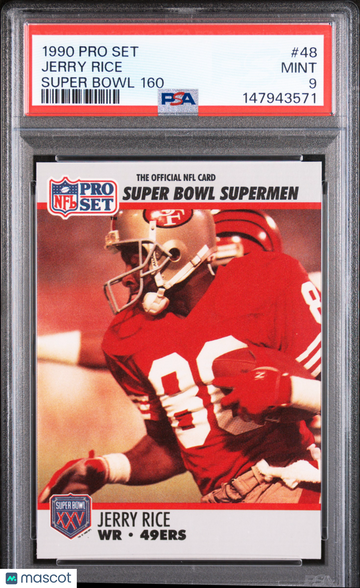 1990 Pro Set Super Bowl 160 Jerry Rice #48 PSA 9