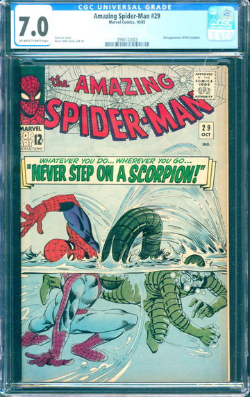 Amazing Spider-Man #29 (1965) CGC 7.0 -- O/w to white pages; 2nd Scorpion app.