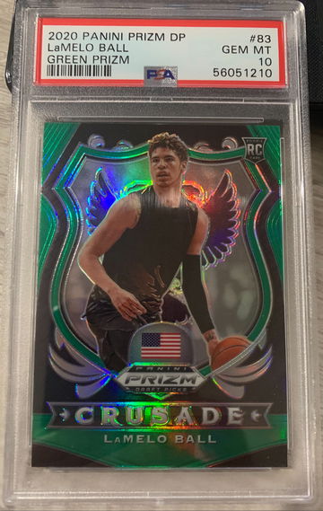 2020 Panini Prizm DP Crusade LaMelo Ball Green Prizm PSA 10