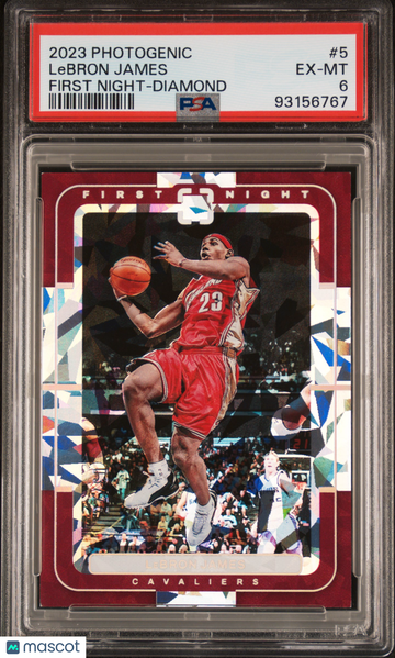 2023 Panini Photogenic First Night LeBron James #5 Diamond PSA 6