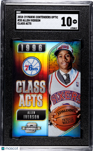 2018 Panini Contenders Optic Allen Iverson #20 Class Acts SGC 10