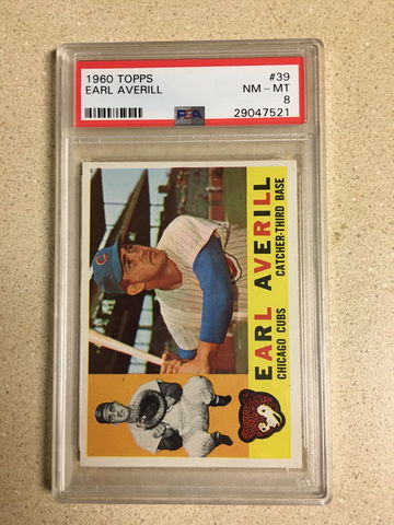 1960 Topps #39 Earl Averill PSA 8 NM-MT CUBS 