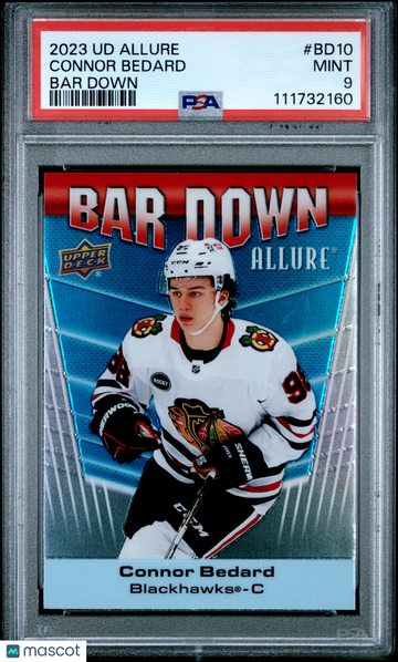 2023 Upper Deck Allure Bar Down Connor Bedard #BD10 Rookie PSA 9