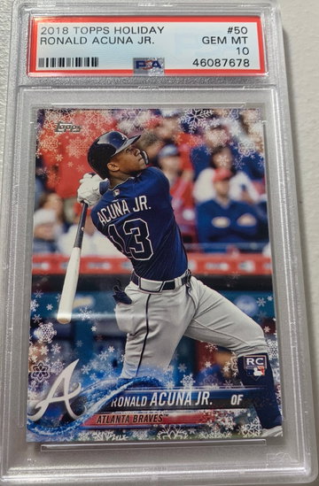 2018 Topps Holiday Ronald Acuna PSA 10