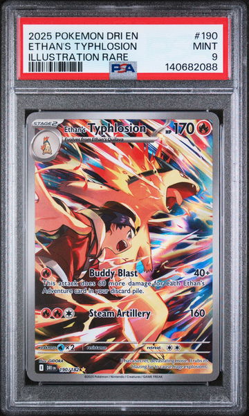 2025 Pokemon Scarlet and Violet Destined Rivals Illustration Rare Ethan's Typhlosion #190 PSA 9