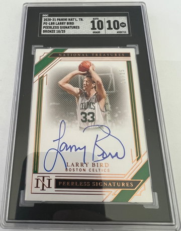 Larry Bird National Treasures Autograph /25 SGC 10 Auto 10 Grade