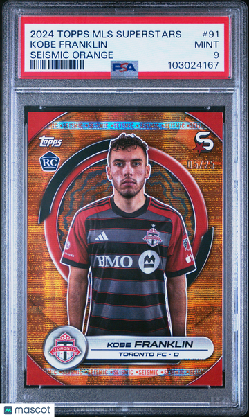 2024 Topps Mls Superstars Kobe Franklin #91 Seismic Orange /25 PSA 9