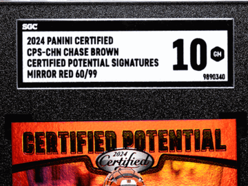 2024 Panini Certified Chase Brown #CPS-CHN Potential Sigs. Mirror Red SGC 10
