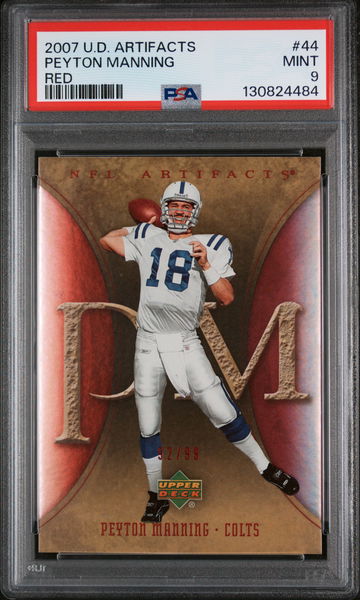 2007 Upper Deck Artifacts Red Peyton Manning #44 /99 PSA 9