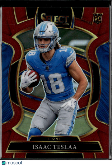 Isaac TeSlaa 2026 Panini Select Prizm Concourse RC Red Detroit Lions