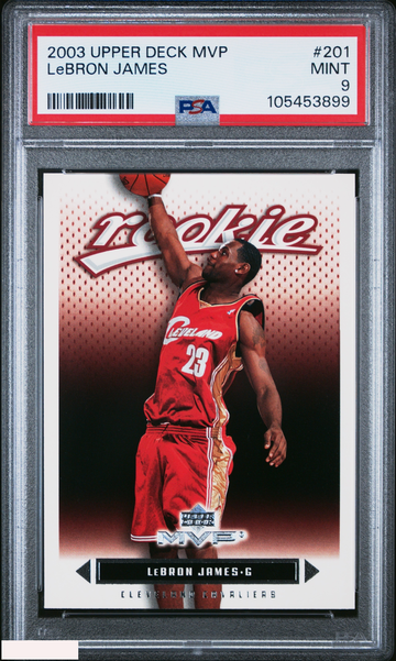 2003 UPPER DECK MVP LEBRON JAMES #201 ROOKIE RC CAVALIERS PSA 9 MINT