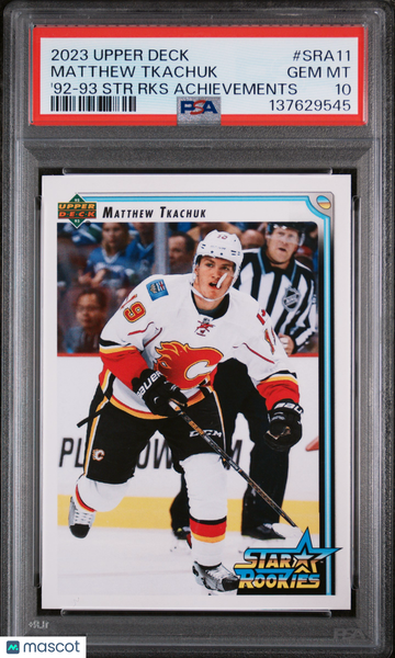 2023-24 Upper Deck 1992-93 Star Rookies Achievements Matthew Tkachuk #SRA11 PSA 10