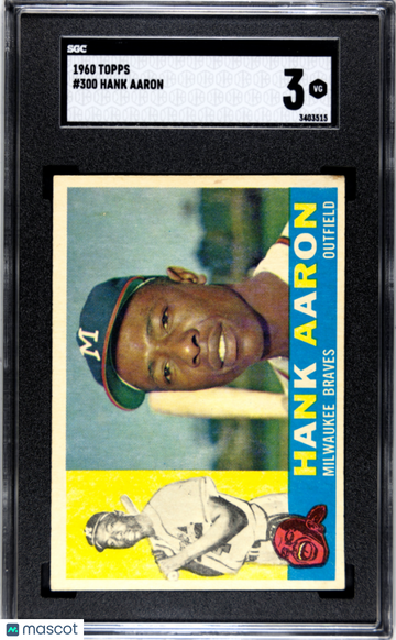 1960 Topps Hank Aaron #300 SGC 3
