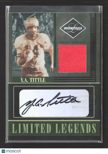 2006 Leaf Limited Limited Legends Y.A. Tittle #LL-7 /100 Authentic Game-Worn Jersey Memorabilia