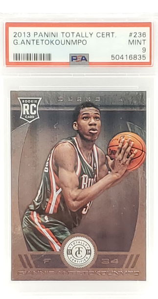 GIANNIS ANTETOKOUNMPO 2013 PANINI TOTALLY CERTIFIED RC PSA 9 