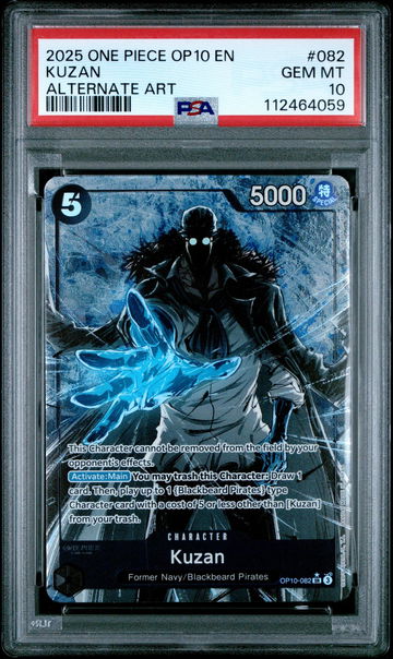 2025 One Piece Card Game Royal Blood Alternate Art Sr Kuzan #OP10082 PSA 10