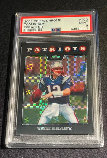 PSA 9 - TOM BRADY 2008 Topps Chrome XFRACTOR Low POP